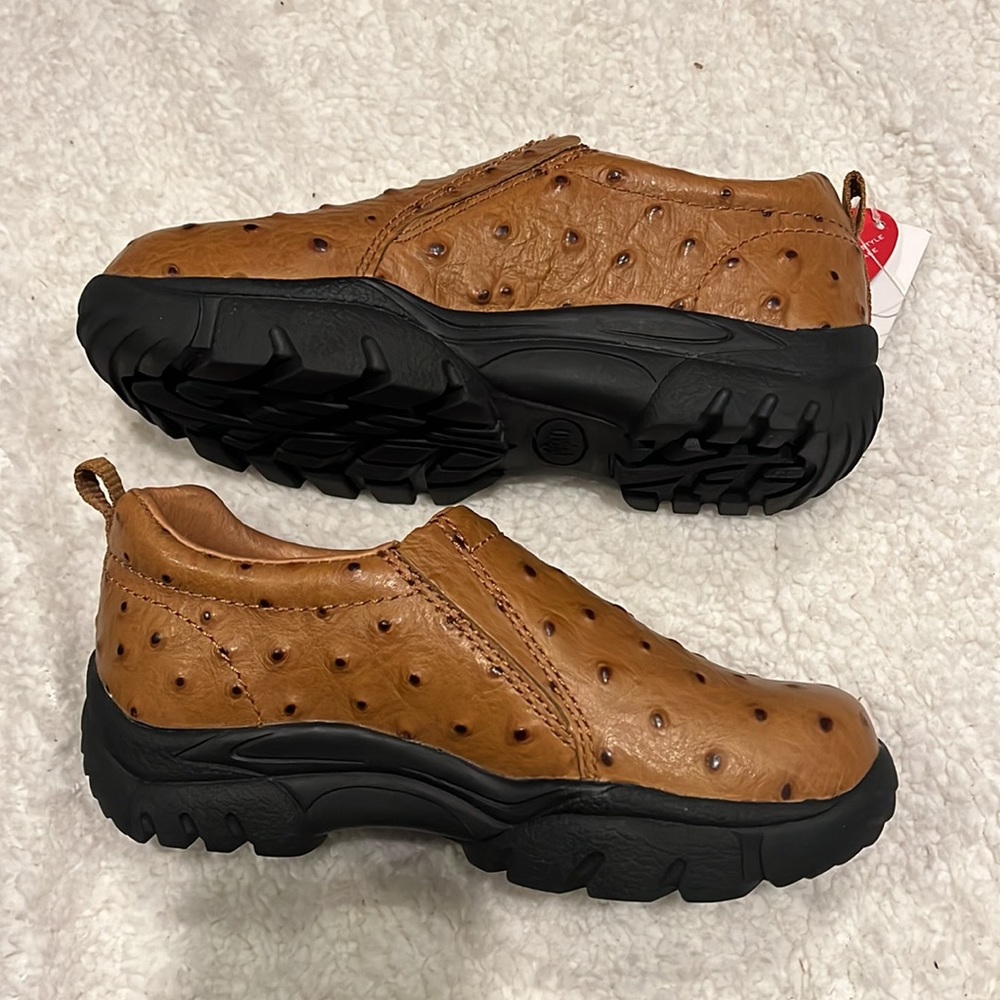Roper Performance Slip On Shoes Kids Size 13 Brown Ostrich Print NWT